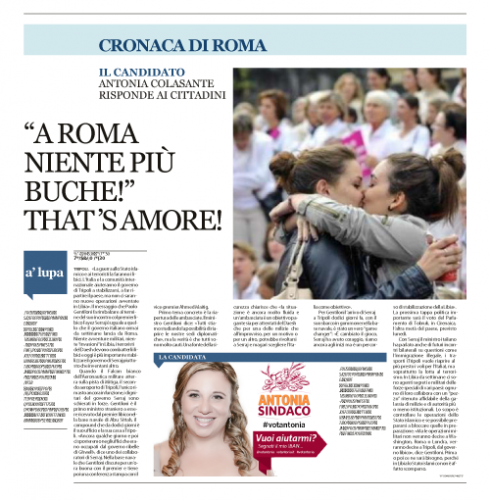 Intervista al Candidato Sindaco Antonia Colasante sul problema delle buche a Roma. ‪#‎votantonia‬